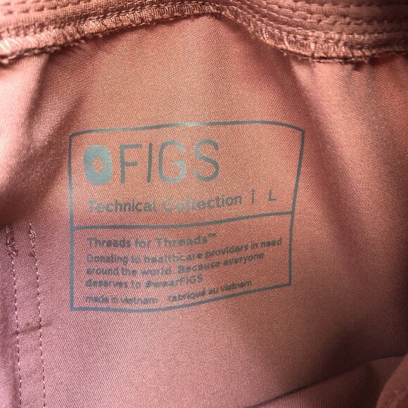 Figs Mauve Scrub Set Catarina Size L Top, High Waisted Yola Size L Pants - Picture 7 of 13